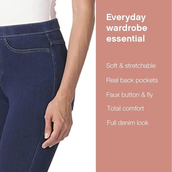 Women’s Classic Denim Leggings, Jeggings for Women with Real Back Pockets, High - Picture 3 of 4